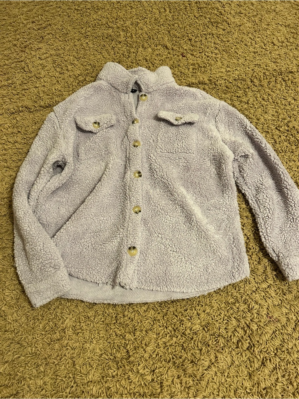 Girls Art Class Sherpa button up sweatshirt light purple size XXL